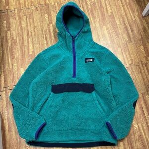 The North Face Men's Campfire Sherpa Fleece Teal Jacket